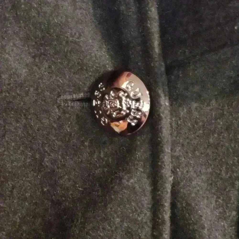 Guess Black Lined Wool Blend Silver Button Army R… - image 2